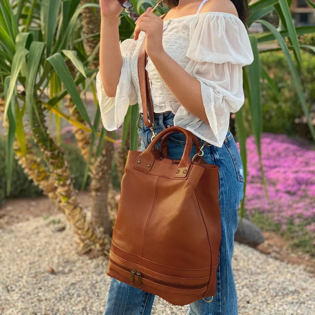 Leather bucket handbags best sale