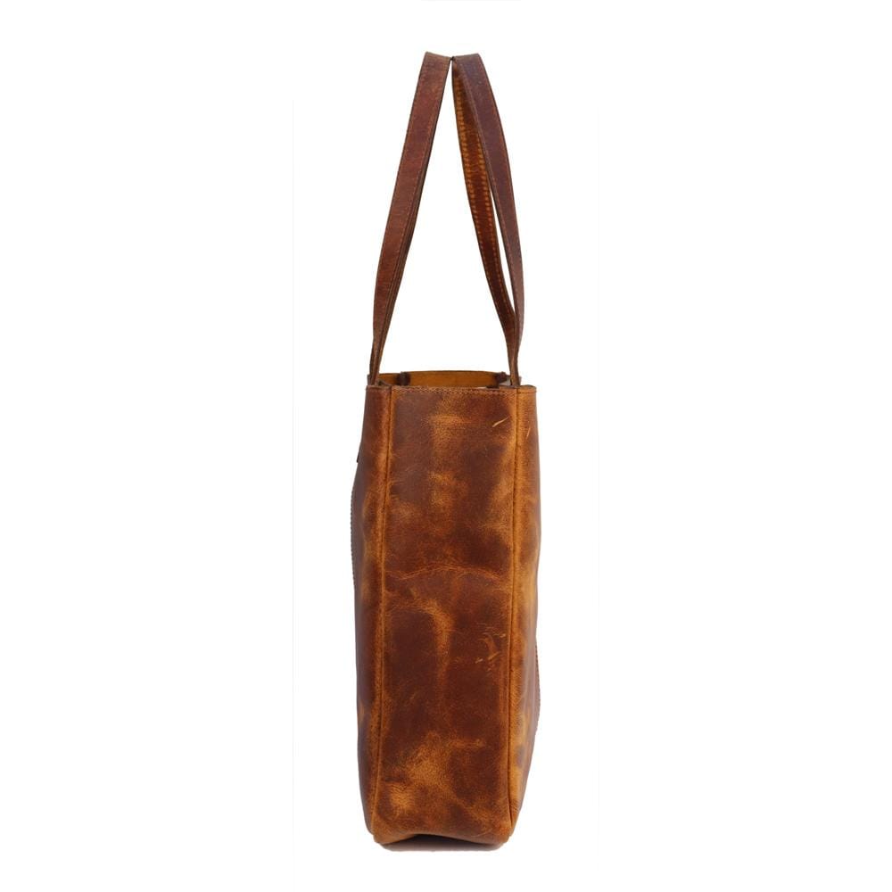  Genuine Real Buffalo Leather Tote Bag Elegant Shopper