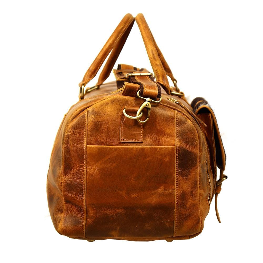 Trenton Handcrafted Cowhide Leather Duffel – Montana Hudson