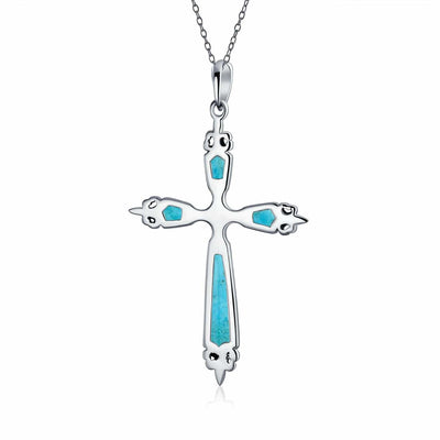 Lily Cross Necklace (.925 Sterling Silver)