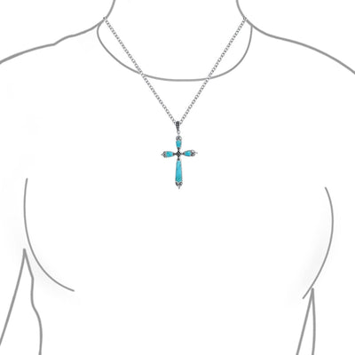 Lily Cross Necklace (.925 Sterling Silver)