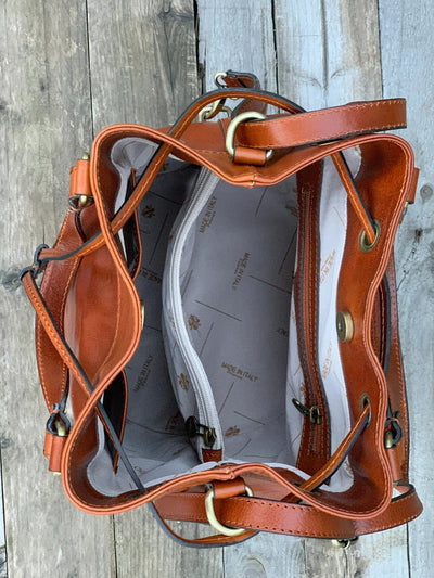 Addison Handmade Leather Bucket Bag