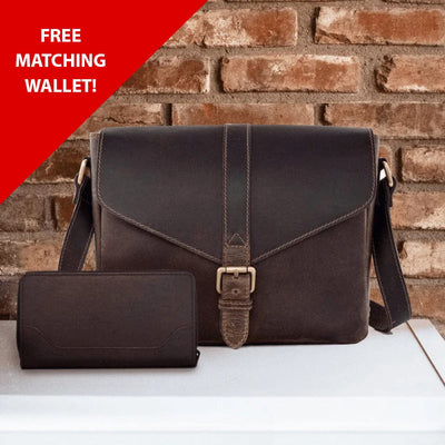 Mabel Handcrafted Leather Purse + FREE Matching Wallet
