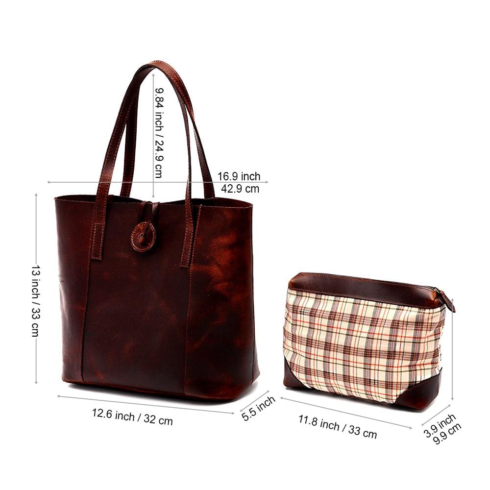 Savannah Leather Tote + FREE Matching Wallet & Vanity Bag