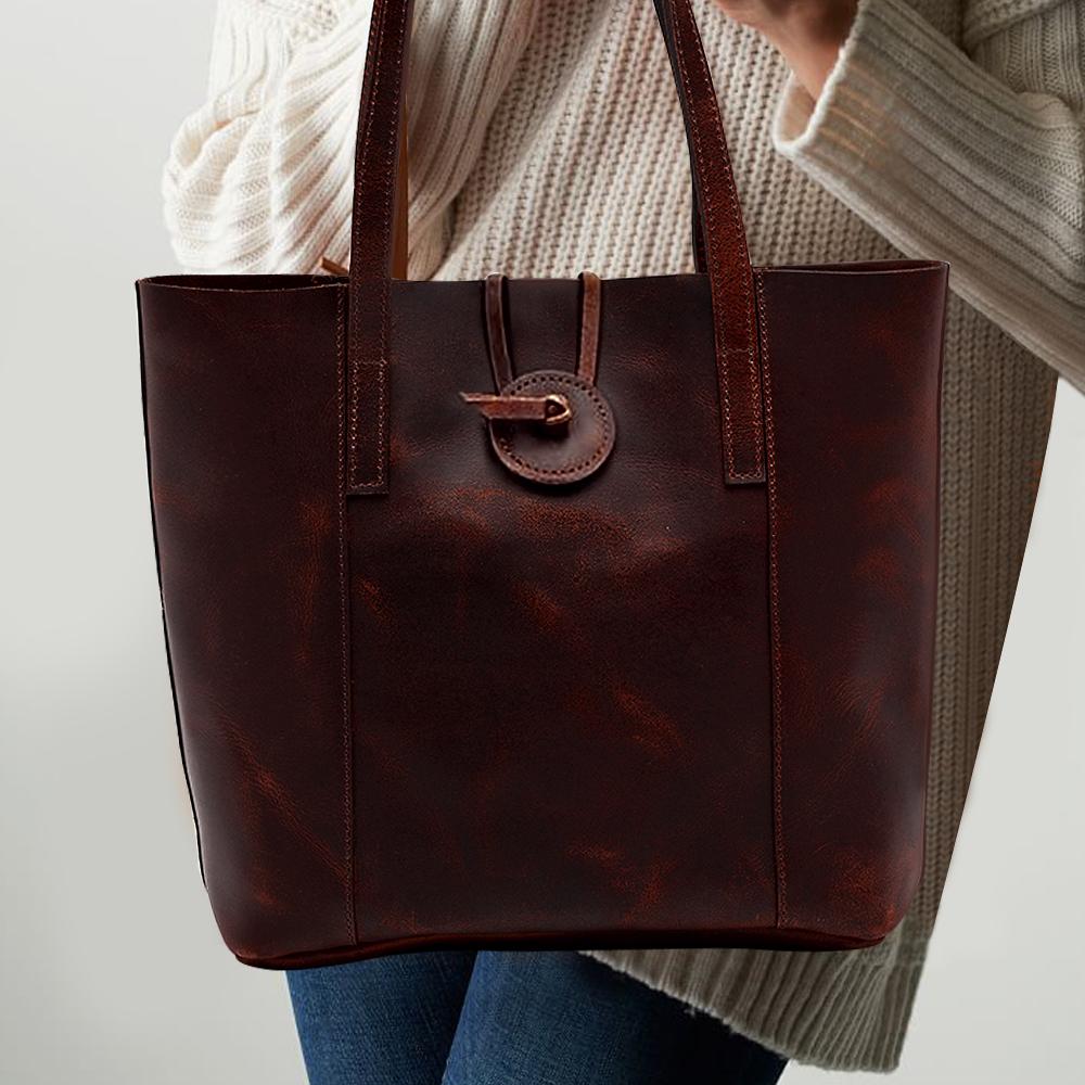 Savannah Leather Tote + FREE Matching Wallet & Vanity Bag